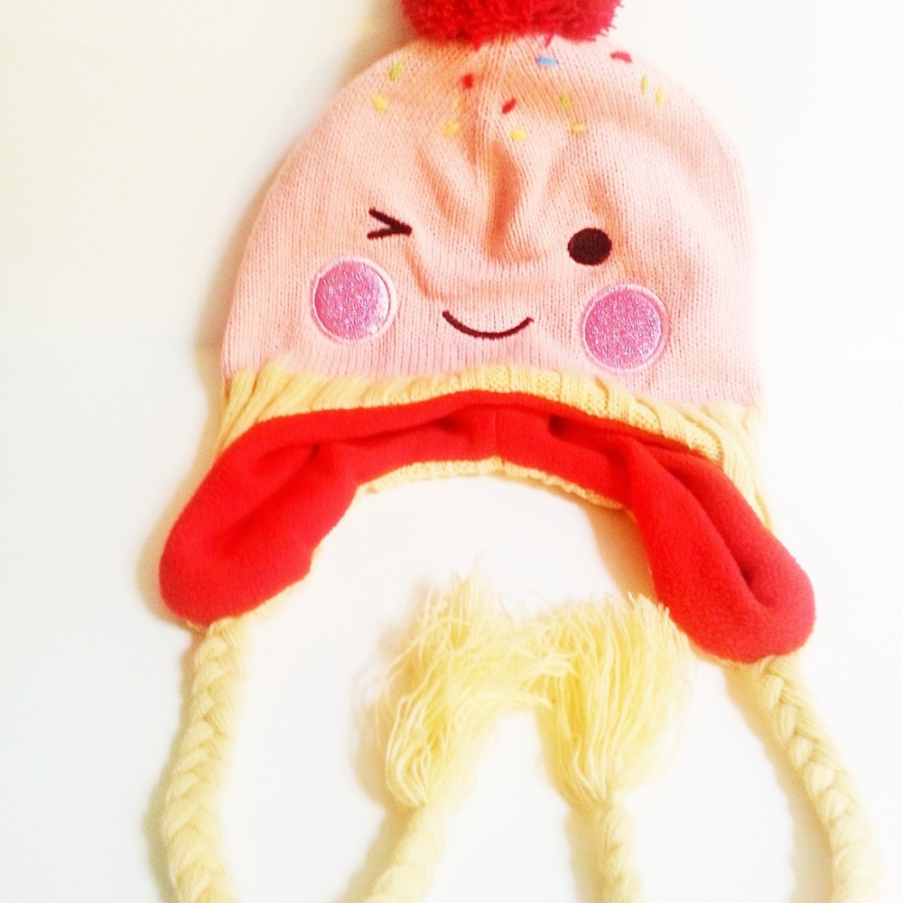 Kids Pink Winter Hat Wink